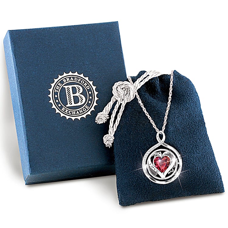 Crystal Birthstone Personalized Flip Pendant Necklace