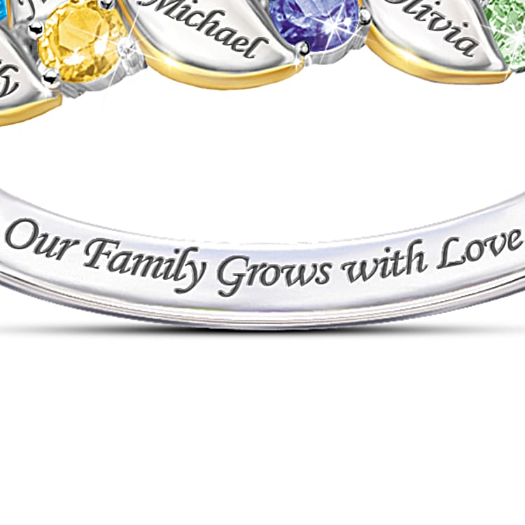 Our Family Of Joy Womens Personalized Birthstone Ring
