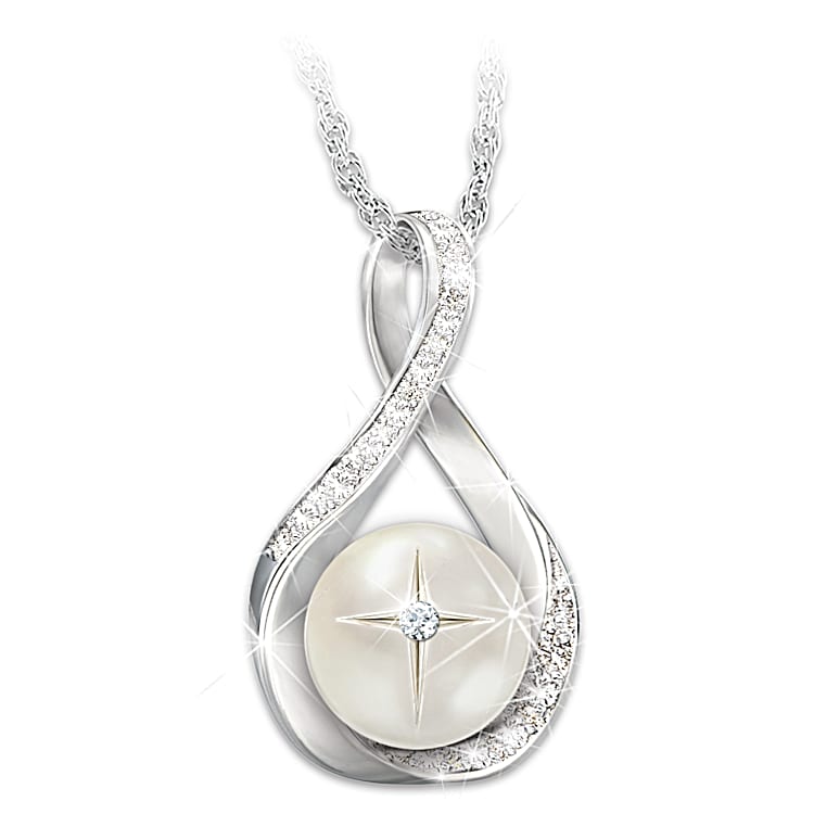 Pearl diamond best sale pendant necklace