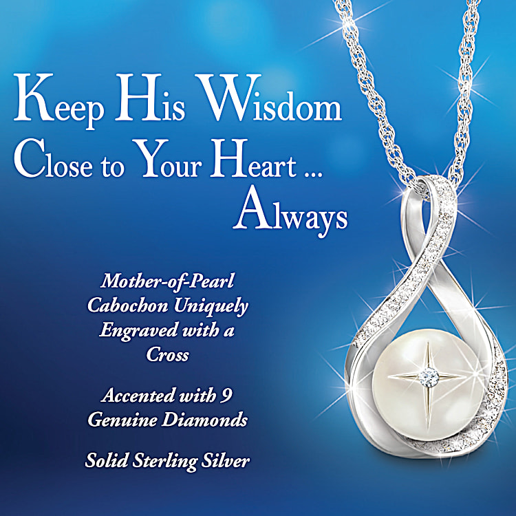 Diamond God s Pearl Of Wisdom Pendant Necklace