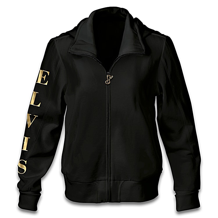 Elvis Presley 68 Comeback Special Womens Front Zip Hoodie