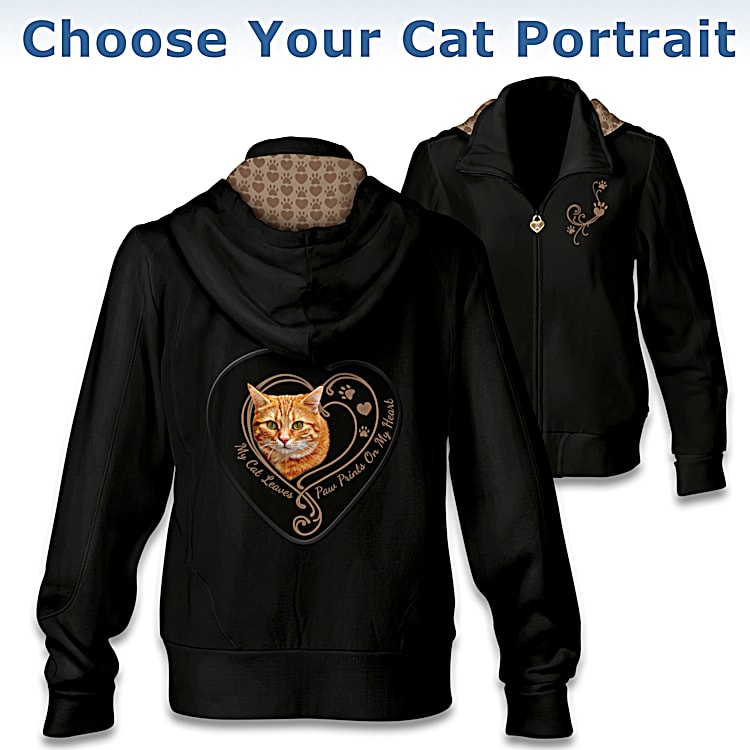 Paw print zip up hoodie on sale