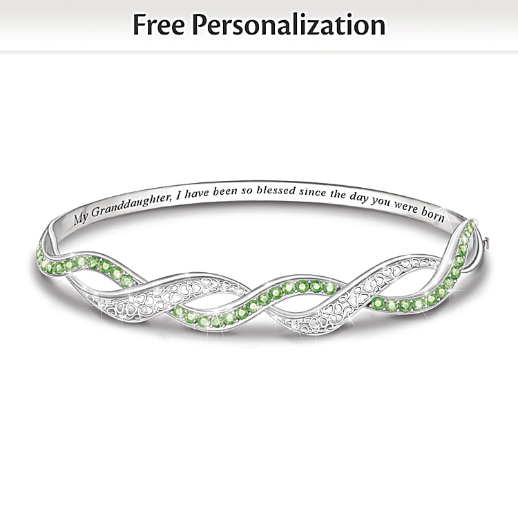 My Precious Granddaughter Personalized Birthstone Bracelet