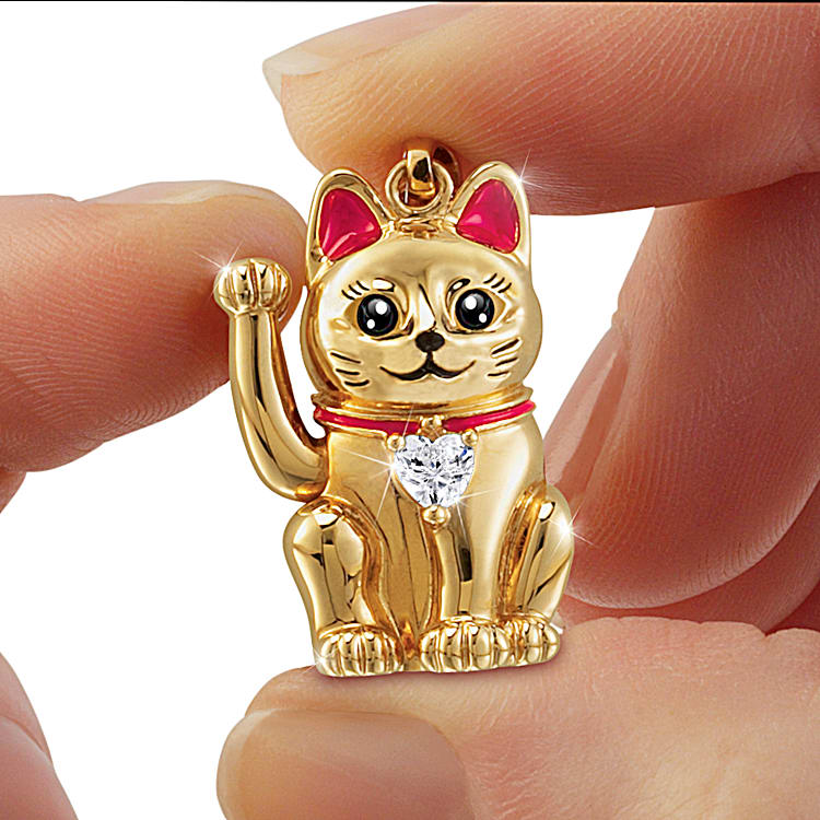 Maneki neko pendant top