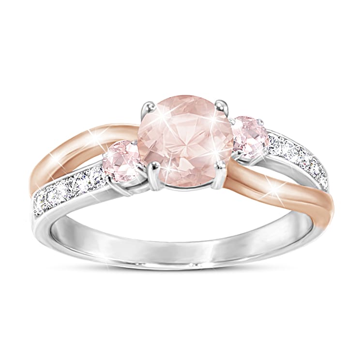 Pink morganite rose gold ring clearance
