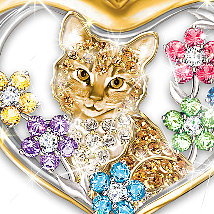The Purr fect Garden Sterling Silver Plated Heart Shaped Pendant