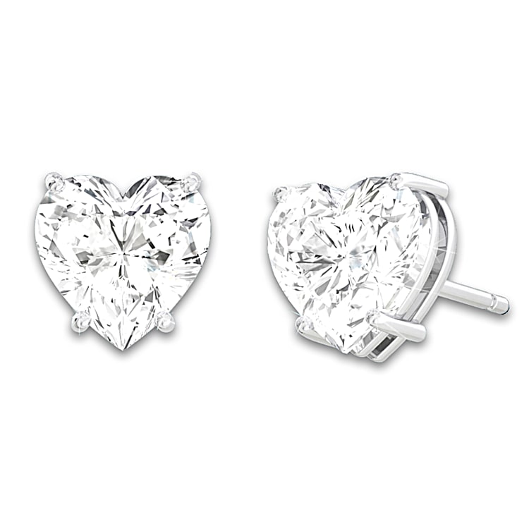 Heart shaped stud earrings hot sale