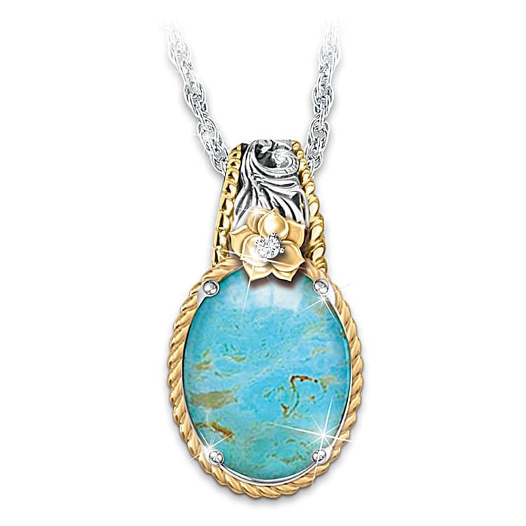 Sterling Silver Pendant Adorned With 18K Gold Plated Accents, A