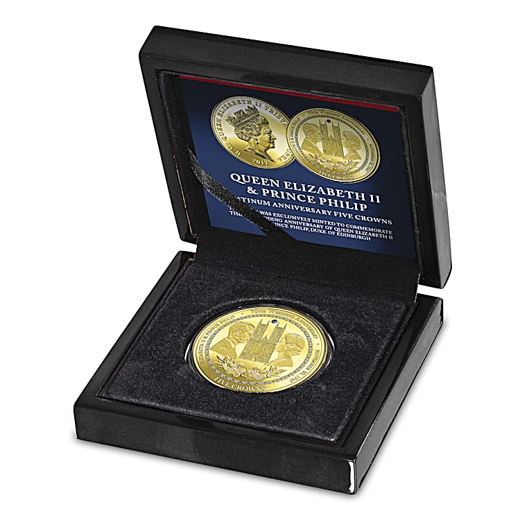 コレクション  Wedding Crownsiiver Coin Queen Elizabeth II & Prince Philip Platinum Anniversary 24K Gold