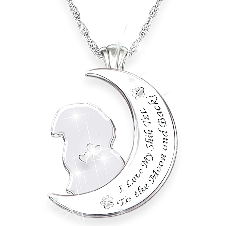 I Love My Shih Tzu To The Moon And Back Pendant Necklace