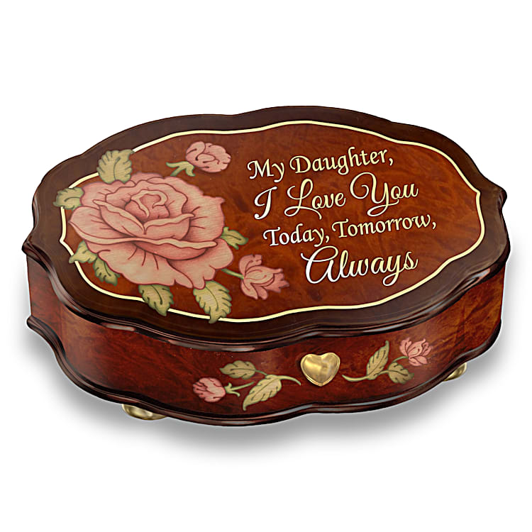 Love You Always Swiss Inspired Heirloom Music Box For Daughter