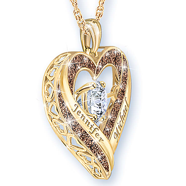Heart shaped pendant for couples in gold deals