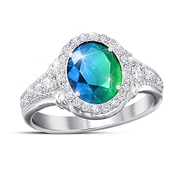 Sensational Shades Womens Sterling Silver Mood Ring