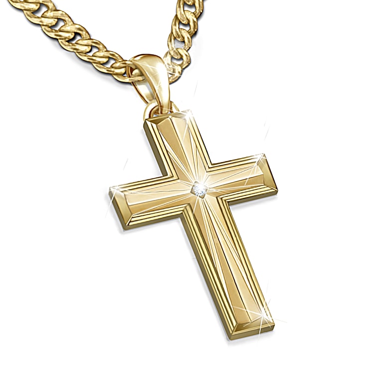 Gold cross necklace deals