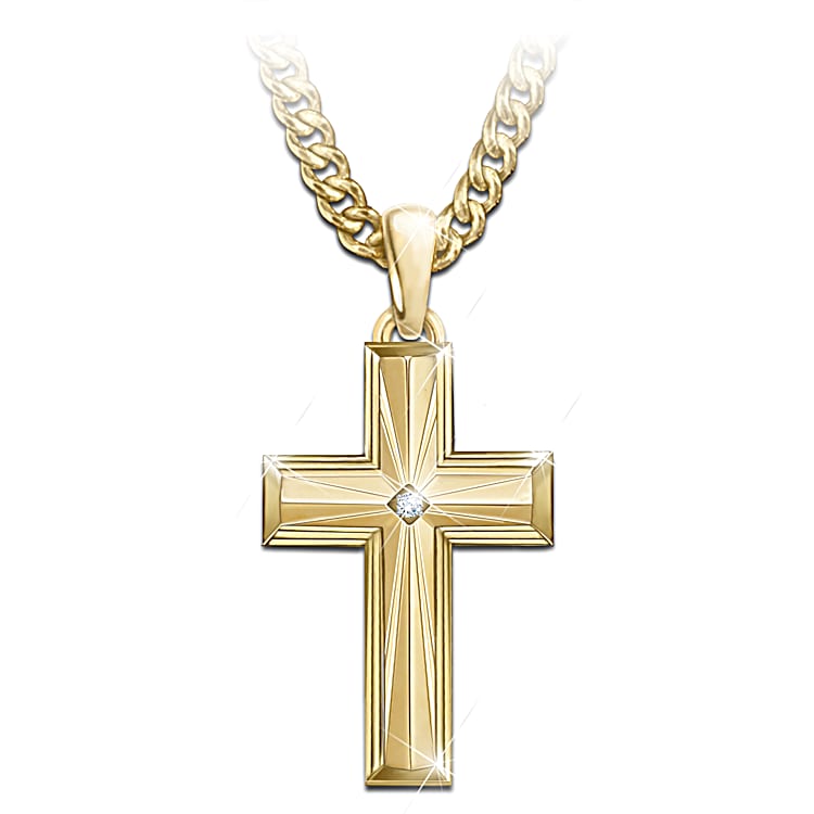 Mens gold sale cross pendant canada