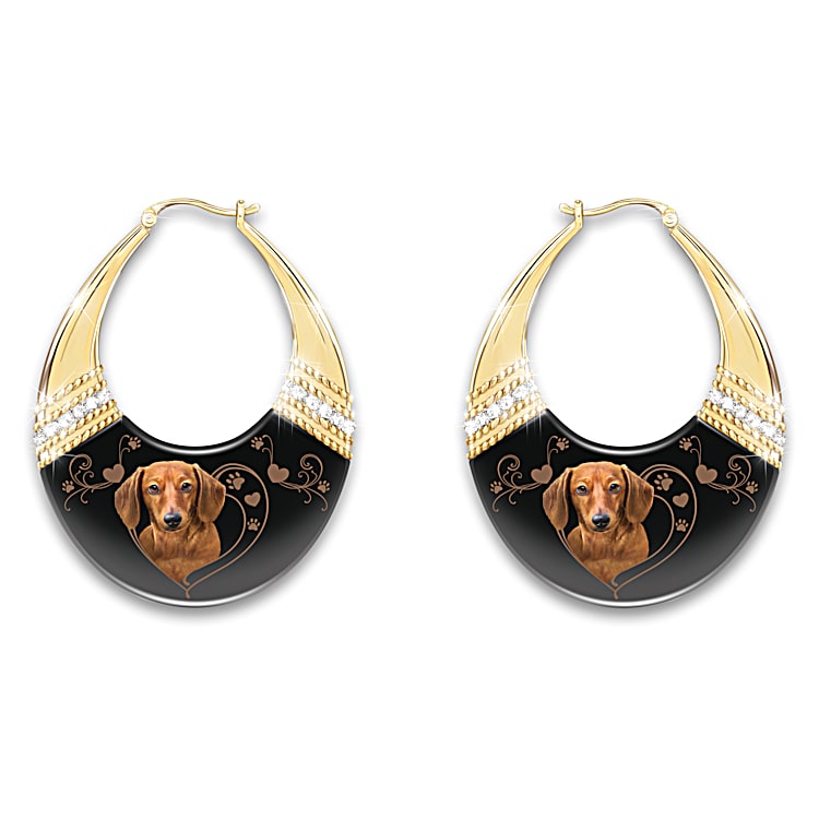 Gold tone hoop earrings top
