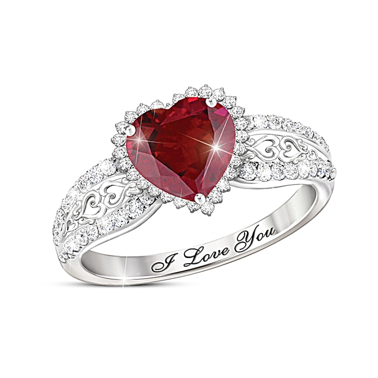 Heart shaped silver ring discount