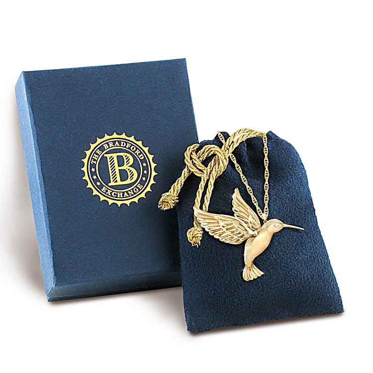 Sculpted Hummingbird Wings Of Joy Pendant Necklace