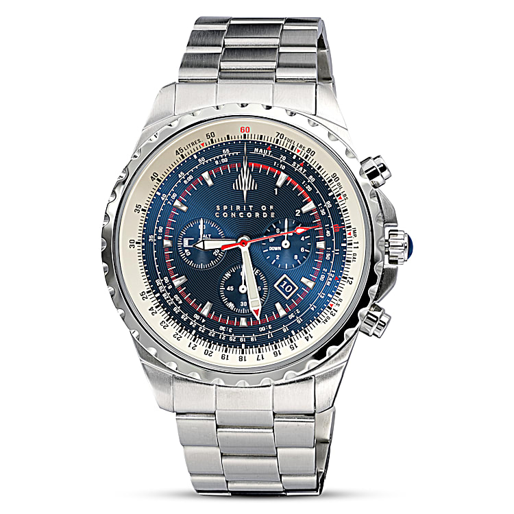 Steel cheap chronograph watch