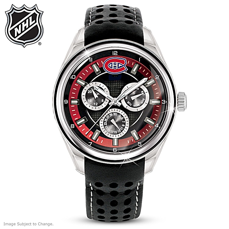 Mens chronograph deals watches leather band
