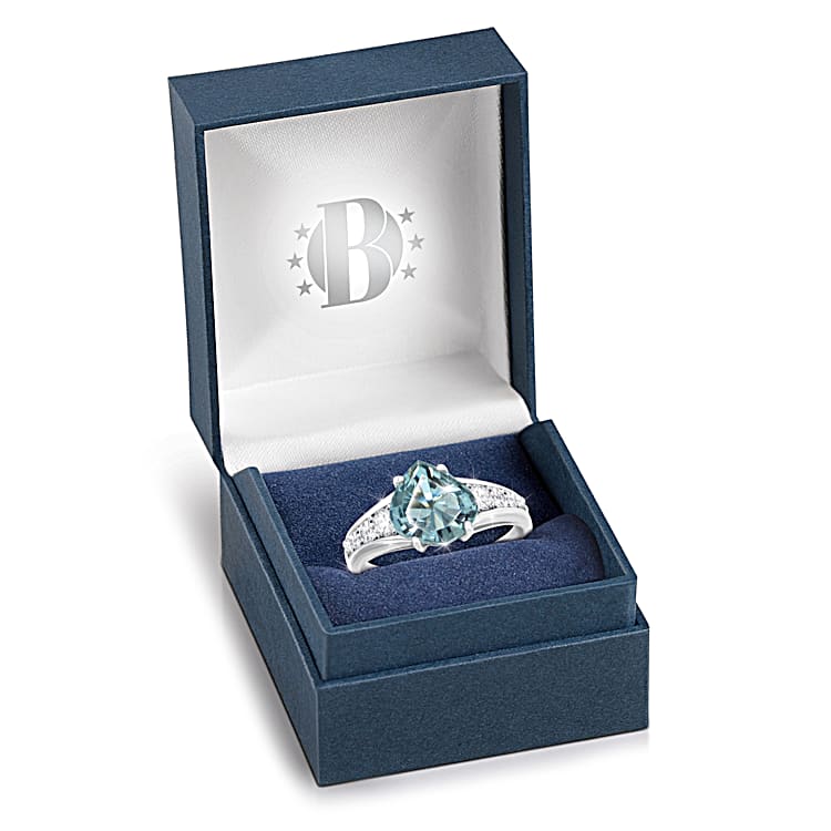Simulated blue diamond ring store