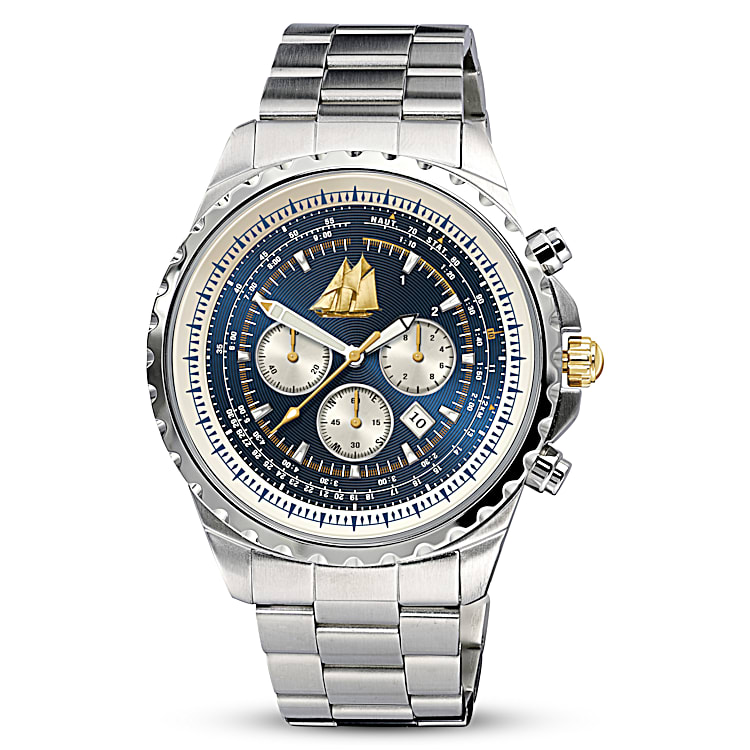 Mens stainless shop steel chronograph watches