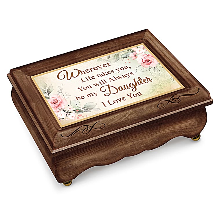 Daughter You Are Loved Handcrafted Wooden Music Box Featuring A