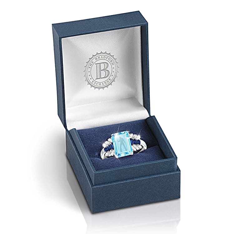 Simulated aquamarine ring new arrivals