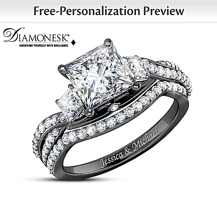 3 Carat Midnight Kiss Personalized Ring