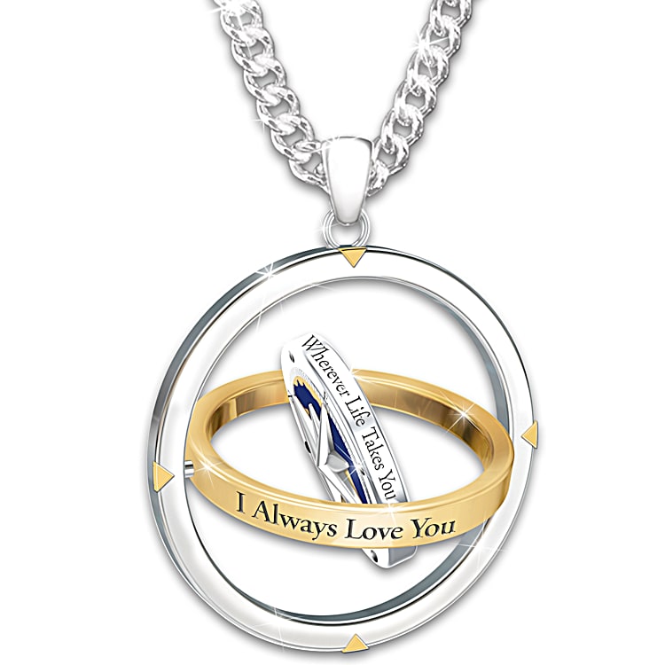 Wherever Life Takes You Compass Flip Pendant Necklace For Your