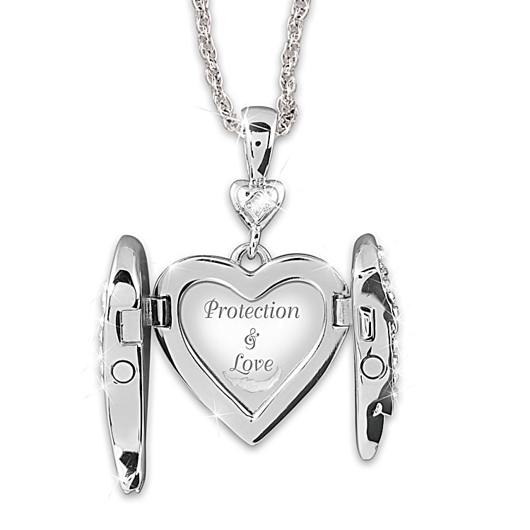 Guardian Angel Embrace Womens Sterling Silver Plated Pendant