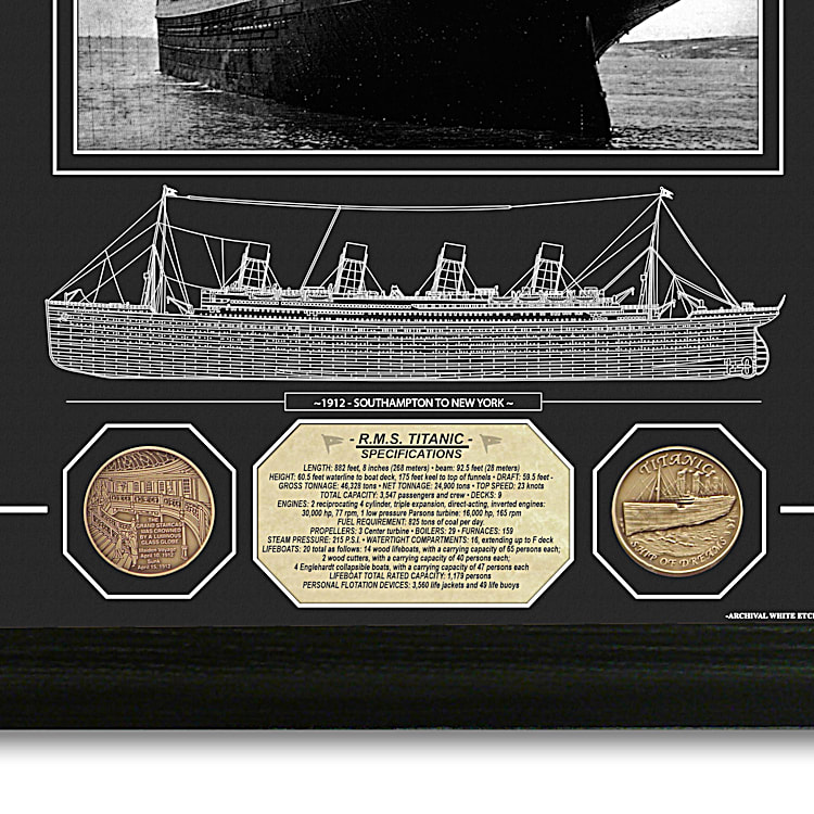 The RMS Titanic Commemorative Print Framed Wall Decor Featuring 2
