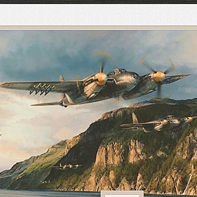 DH.98 Mosquito Bomber Framed Wall Decor Featuring Aviation Art By