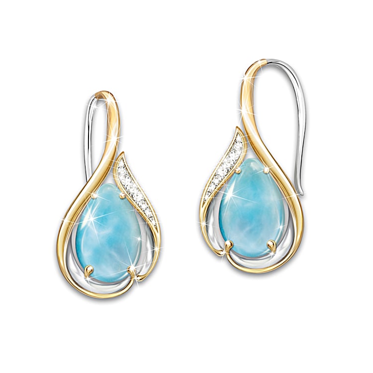 Blue larimar earrings top