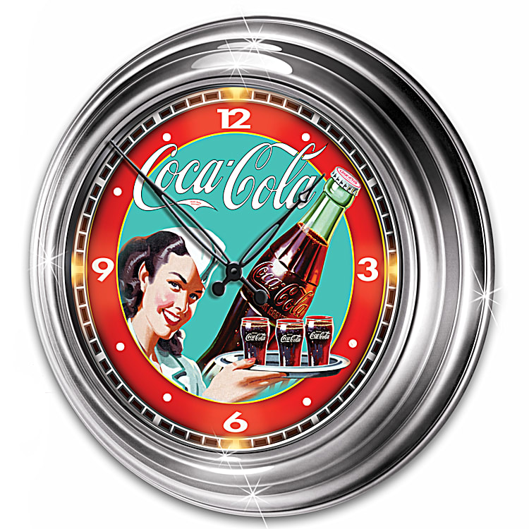 COCA-COLA Illuminated Self-Setting Atomic Wall Clock