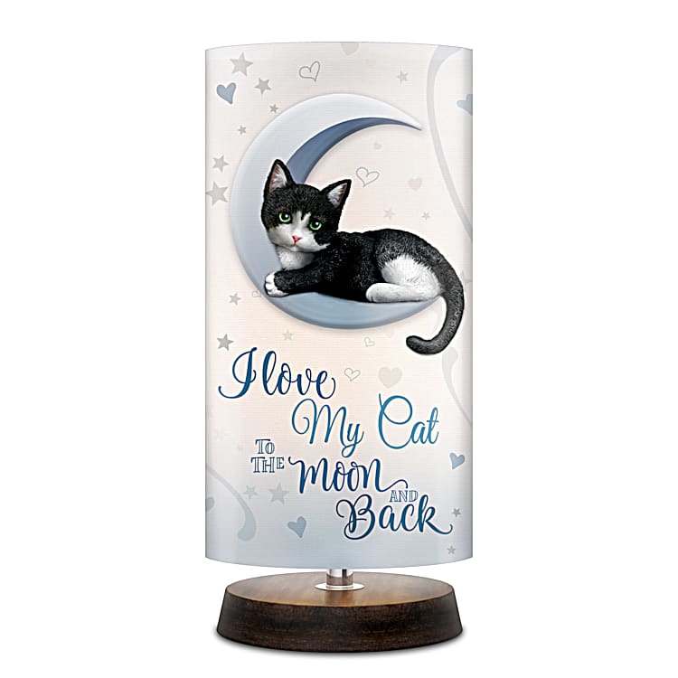 Love My Cat To The Moon And Back Cat Themed Accent Lamp Featuring