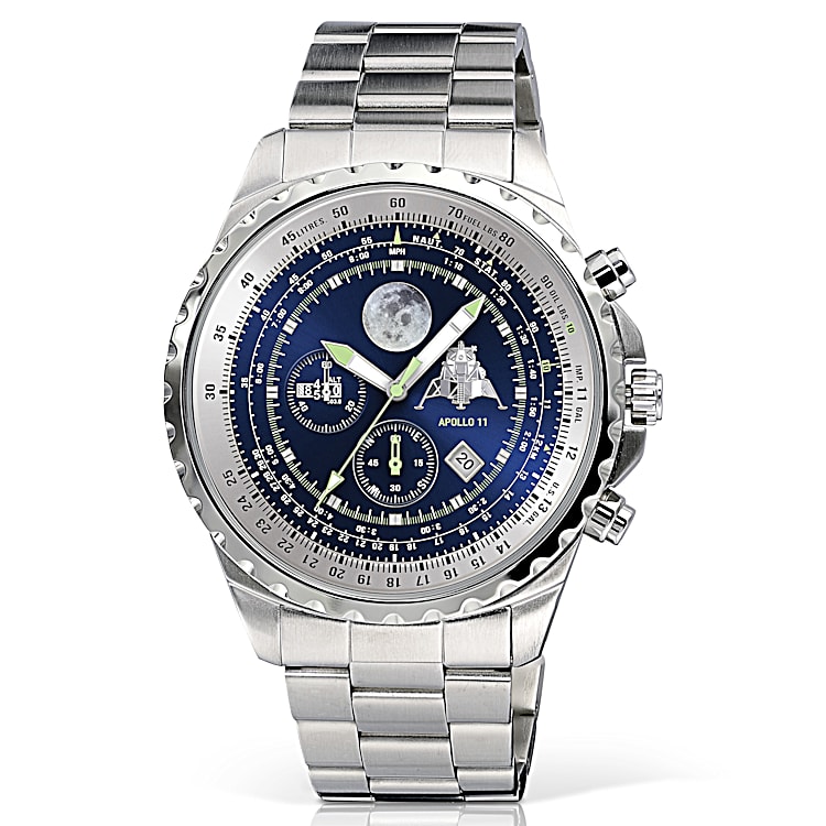 Silver chronograph sales watch