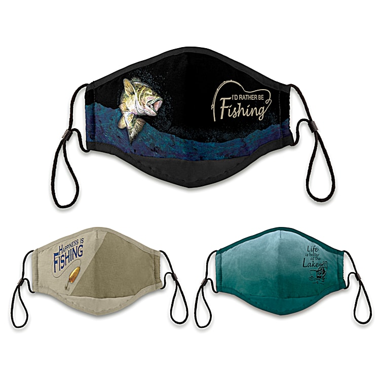 Fishing Adjustable Face Mask Set With An Inside Pocket That Fits A PM 2.5  Activated Carbon Filter
