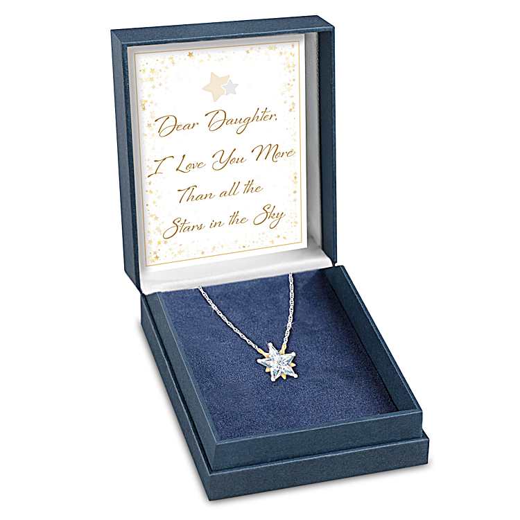 4.5 Carat Simulated Diamond Shining Star Daughter Necklace