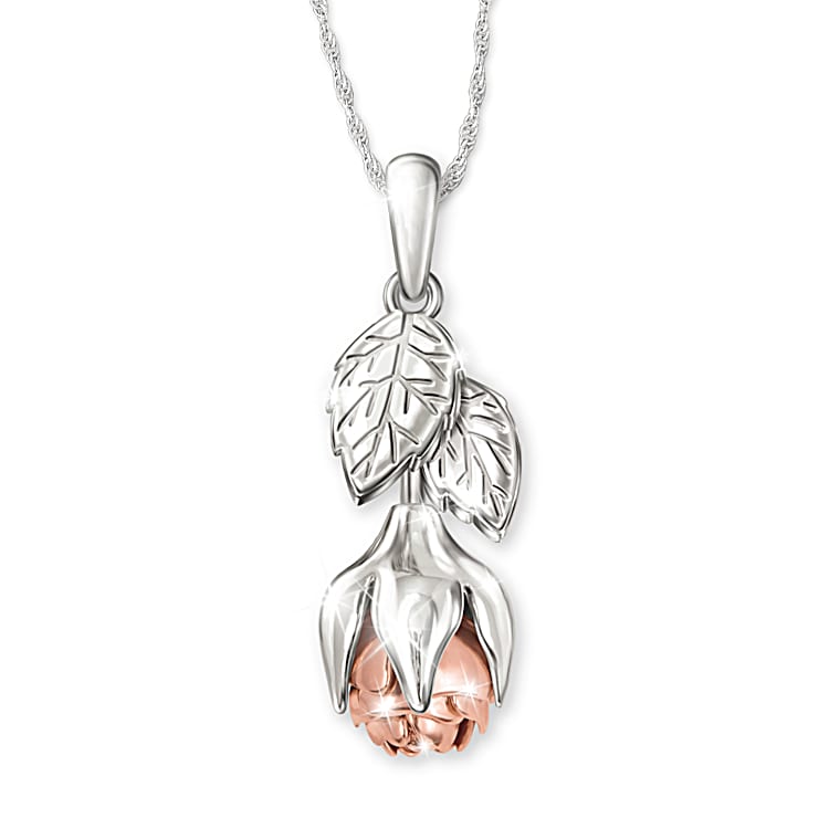 Necklace with flower petals inside on sale