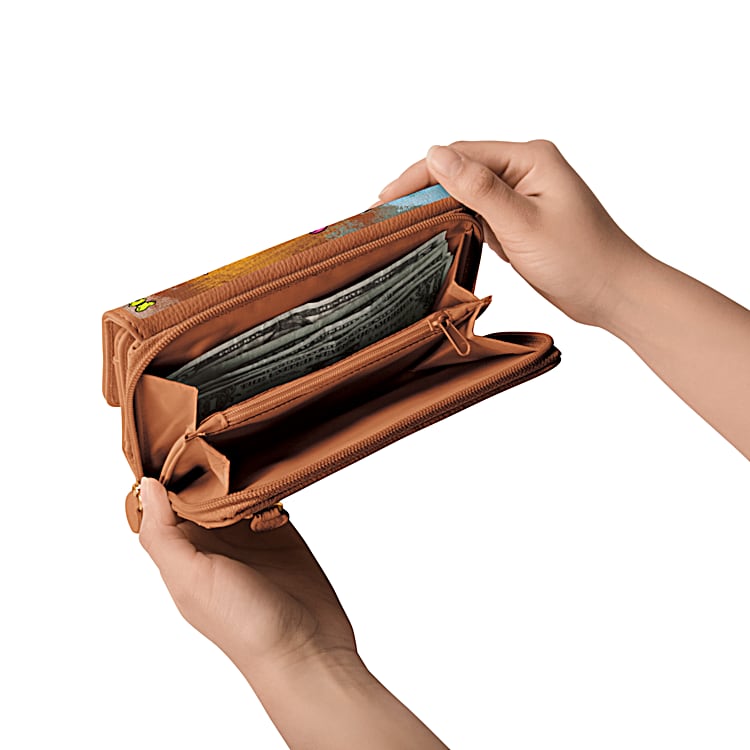 Brown wallet women sale