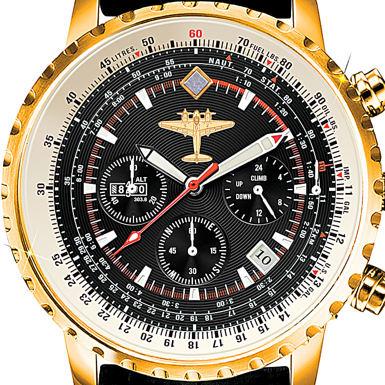 Mosquito Mens Stainless Steel Watch With Golden Plated Accents And