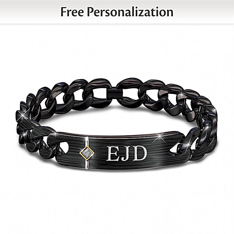 Black chain bracelet mens shop