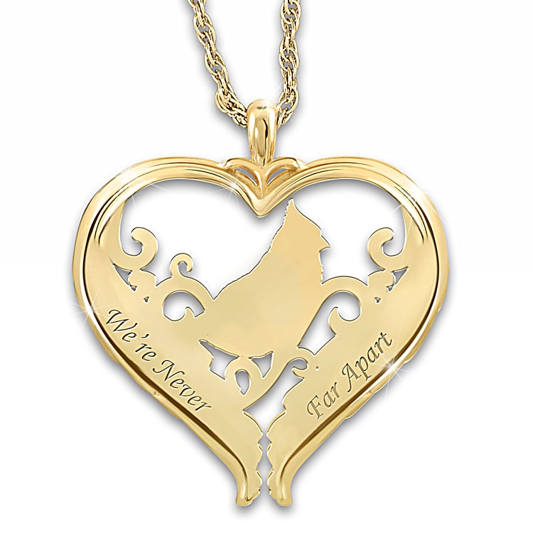 Messenger Of Love Womens 18K Gold Plated Heart Shaped Sculpted
