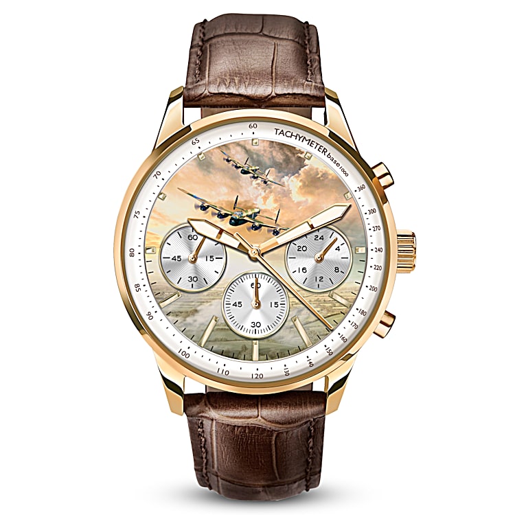 The Dambusters Mens Watch With Leather Strap And Features WWII