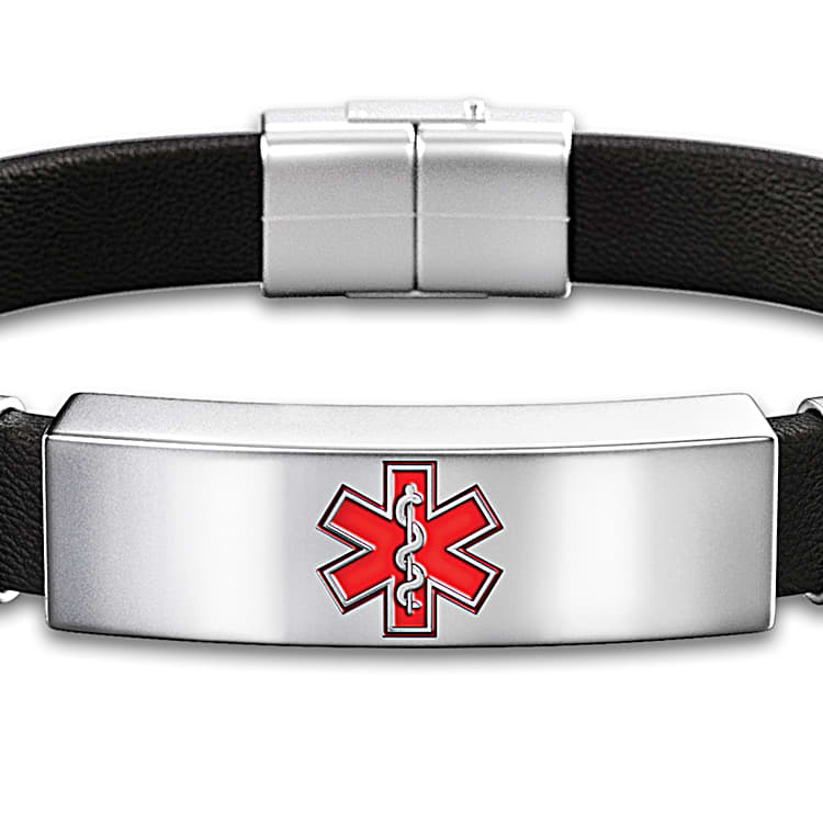 Personalized Stainless Steel Medical Alert Bracelet Etched With An Alert Message Of Your Choice
