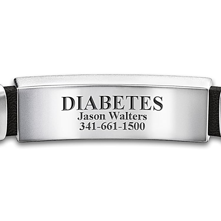 Personalized Stainless Steel Medical Alert Bracelet Etched With An Alert Message Of Your Choice