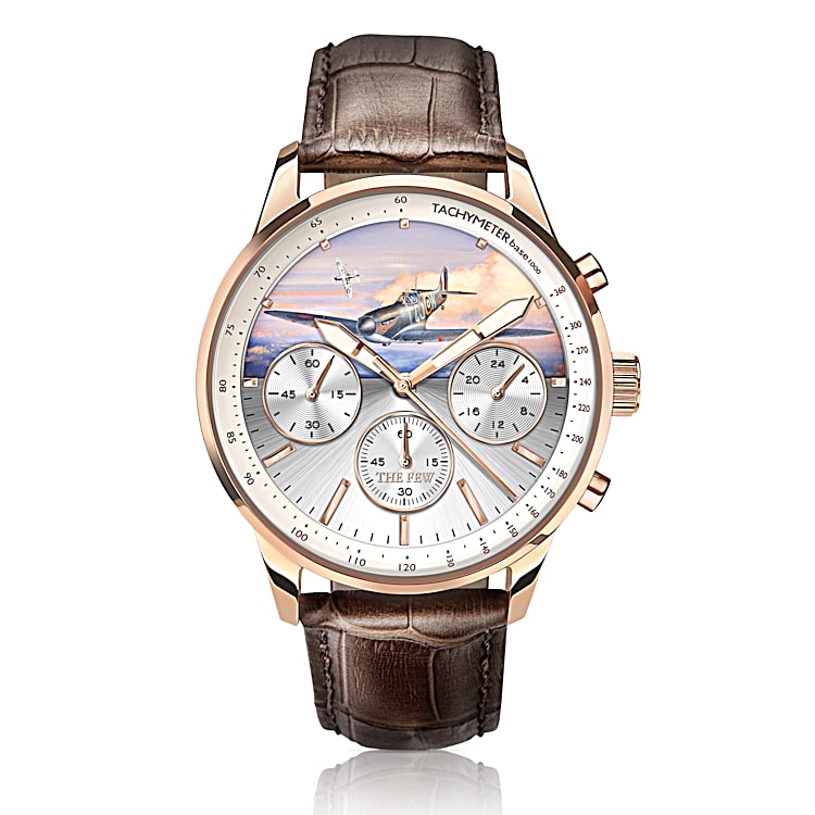 Mens rose gold watch with leather hot sale strap