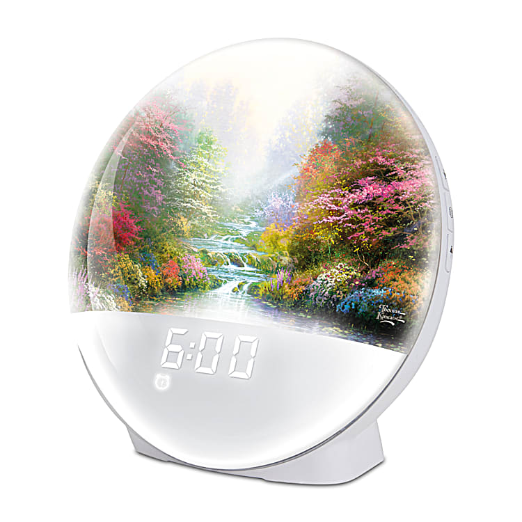Sunrise Alarm Clock With Thomas Kinkade Art Featuring A Snooze