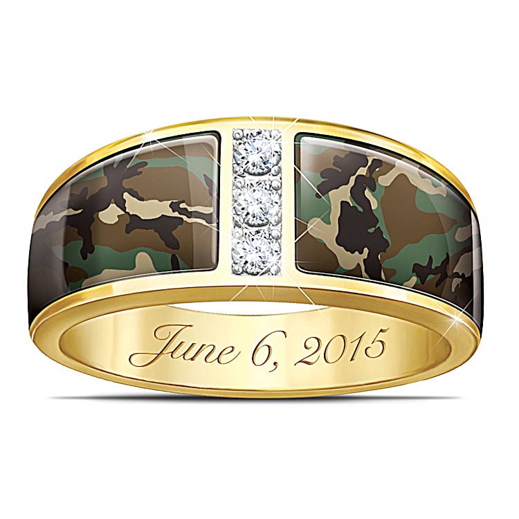 4.5 Carat Camo His And Hers Personalized Wedding Ring Set